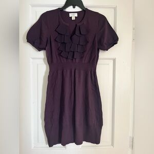 Loft Elegant Purple Ruffle Dress